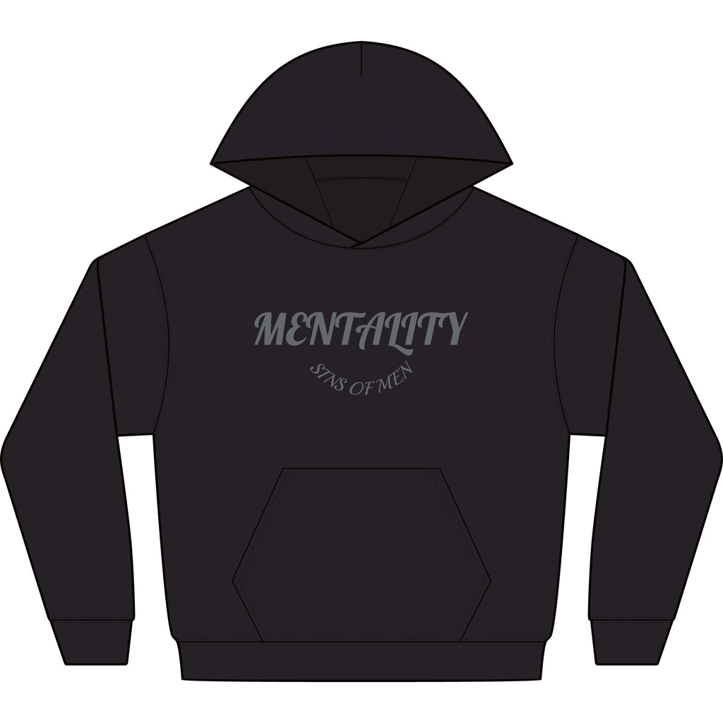 Paradise Cross Graphic Hoodie — "Mentality" Front Print, Dark Streetwear Pullover