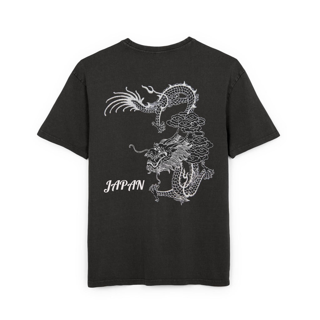 Paradise Dragons Japan Graphic Tee — Acid Wash Oversized Men’s Shirt